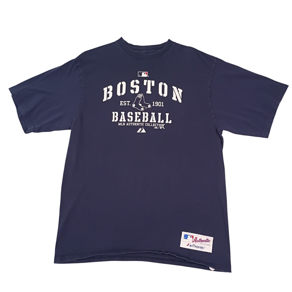 Majestic Boston Red Sox MLB Authentic Collection Navy Blue T-Shirt Mens Medium